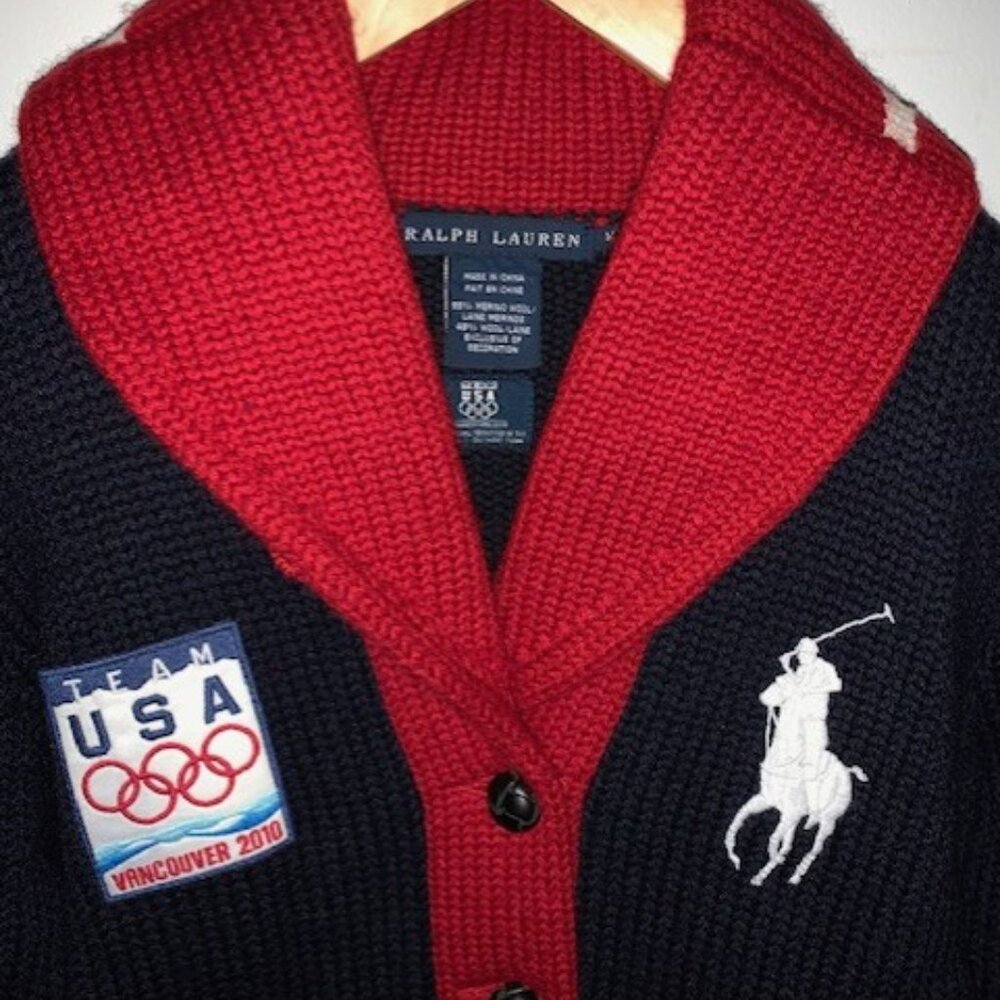 EUC 🏅Polo Ralph Lauren x Team USA Winter Olympics Shawl Cardigan